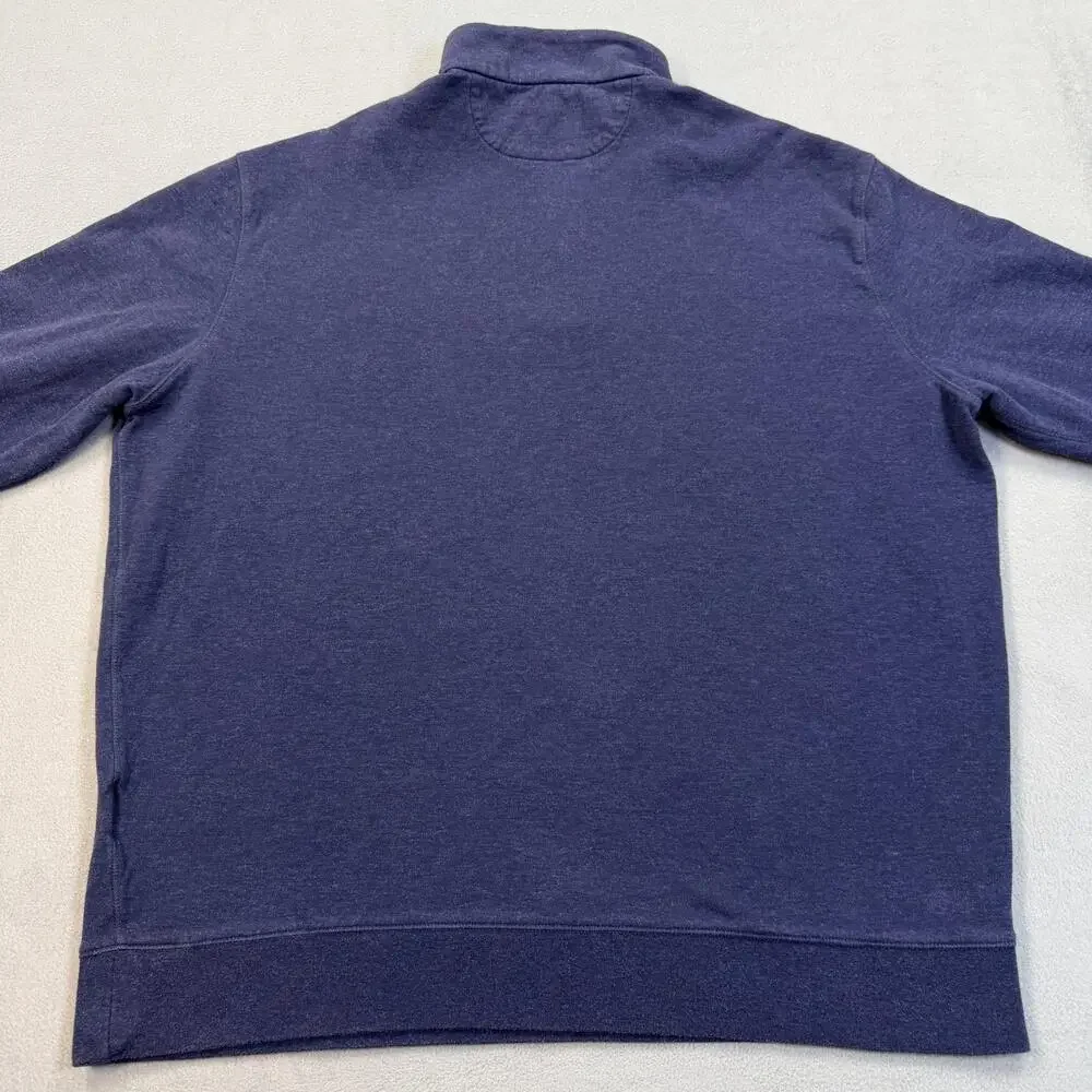 Polo Ralph Lauren Sweatshirt Mens XL Blue 1/4 Zip Mock Neck Pullover Pony Logo